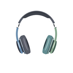 Headphone Vector, Minimal Music Listening Illustration, Flat Audio Icon, Simple DJ Clipart Isolated on White