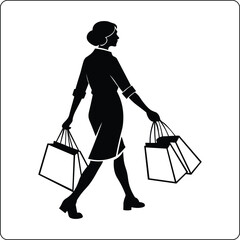 Black Friday  Shopper with Multiple Bags