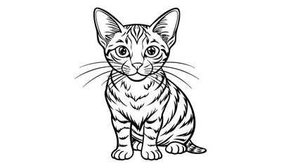 Obraz premium Salem Cat, kids line art doodle pattern design t shirt design silhouette and vector, detailed illustration, perfect for relaxation, stress relief, adult coloring books, printable art therapy.