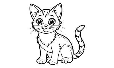 Obraz premium Salem Cat, kids line art doodle pattern design t shirt design silhouette and vector, detailed illustration, perfect for relaxation, stress relief, adult coloring books, printable art therapy.