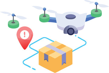 A business network concept illustration showing a 3D set of transport icons with pointers, symbols, and arrows for data communication