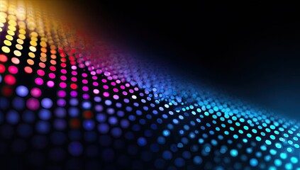 Abstract vibrant dots, colorful gradient, flowing design