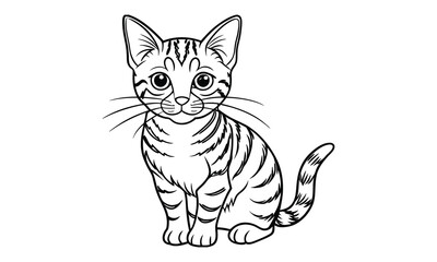 Obraz premium Ginger Cat, kids line art doodle pattern design t shirt design silhouette and vector, detailed illustration, perfect for relaxation, stress relief, adult coloring books, printable art therapy.