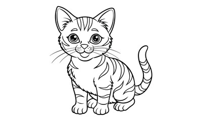 Obraz premium Ginger Cat, kids line art doodle pattern design t shirt design silhouette and vector, detailed illustration, perfect for relaxation, stress relief, adult coloring books, printable art therapy.