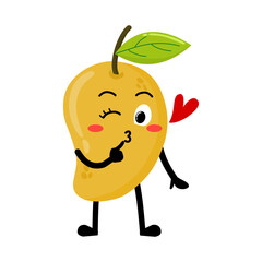 Cute Hand Drawn Flirty Mango Blowing A Kiss