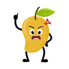 Cute Hand Drawn Angry Mango