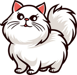 Adorable domestic cat cute fluffy feline pet portrait showing calm, playful, and curious expression