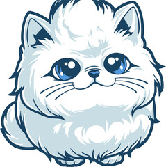 Adorable domestic cat cute fluffy feline pet portrait showing calm, playful, and curious expression