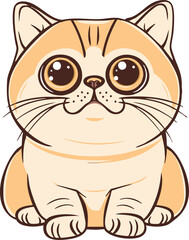 Adorable domestic cat cute fluffy feline pet portrait showing calm, playful, and curious expression