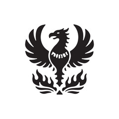 Phoenix Mythical Bird Vector Icon