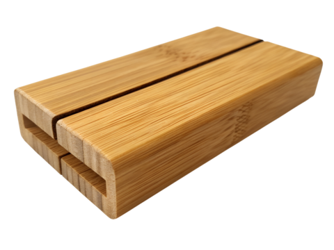 Wooden card holder isolated on transparent background