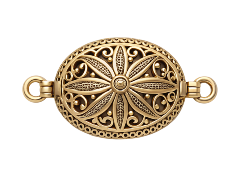 Oval filigree clasp isolated on transparent background