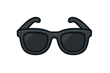 Fototapeta premium Sunglasses icon vector. Black glasses symbol illustration. Simple flat cartoon graphic design element. Retro fashion accessory for summer sun protection. Eyewear concept.