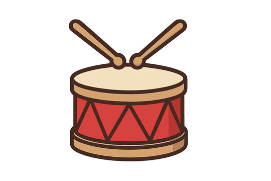 red drum with drumsticks, musical instrument clip art preview