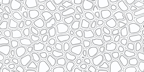 Abstract organic cell pattern with irregular shapes and black outlines on white background