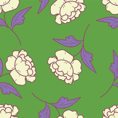 Seamless pattern with floral motifs. Vector illustration
