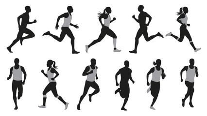 Vector Illustration of Fitness and Gym Activity Silhouettes Art Vector Design AI EPS PNG