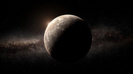 Elegant photo of lone planet floats in the vastness of outer space.