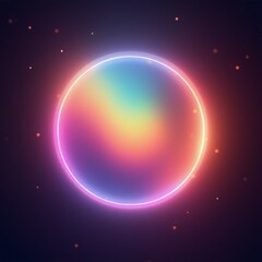 Rainbow gradient with luminous highlights, giving a glowing aura