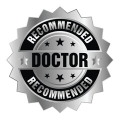 Doctor recommended icon logo on transparent background vector template