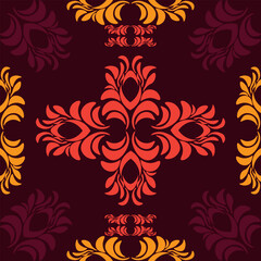 Ethnic patterns with rose red royal elegance