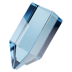 3D Rendering of Blue Glass Pencil, Edit Icon, Transparent Design, Cristal Write Symbol, Drawing Tool, Creative Element