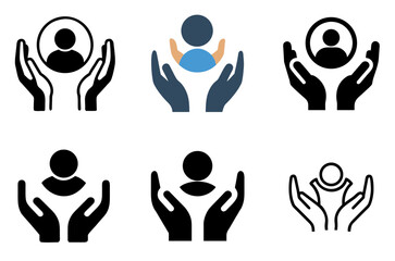 Personal Support Icon Set with Multiple Style Variations Vector