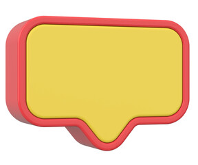 Empty Speech Bubble. 3D Illustration.