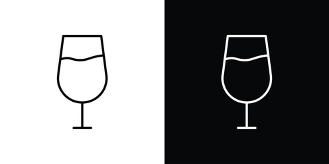 Wine glass icon in line design. Editable stroke icons.
