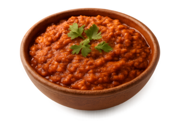 Egyptian lenthil chutney high quality hd 4k image without background local traditionl food 