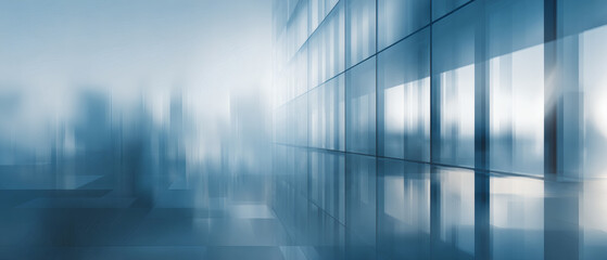 Minimalistisches Banner eines modernen B&uuml;ros mit Glasfassade &ndash; Corporate Design