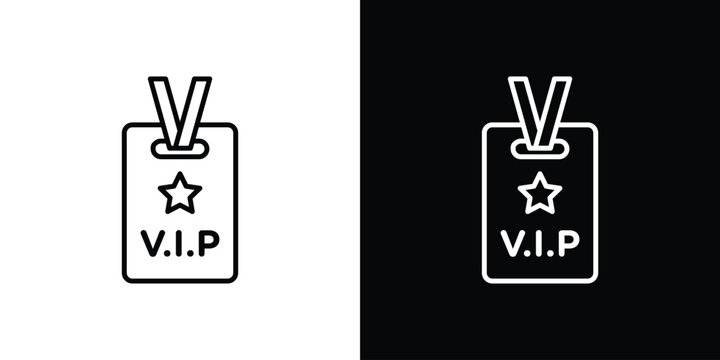 Vip pass icon in line design. Editable stroke icons.