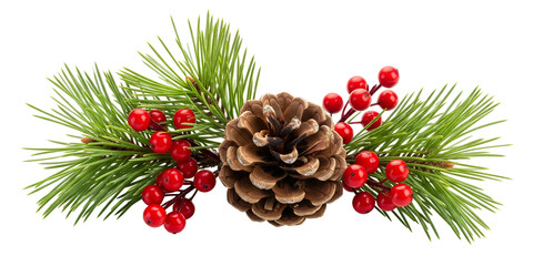 christmas tree branch with cones