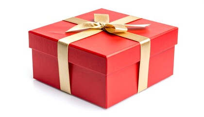 Obraz premium Red gift box with gold ribbon (7)