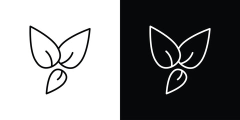 Tea leaves icon in line design. Editable stroke icons.