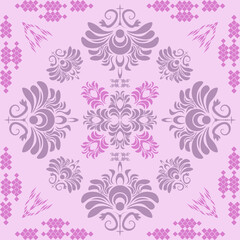 Tribal seamless with heather purple soft dreamy