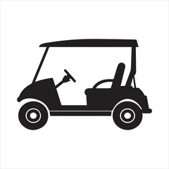 golf car silhouette vector, golf car icon