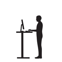 Healthy Posture Sit-Stand Desk Silhouette