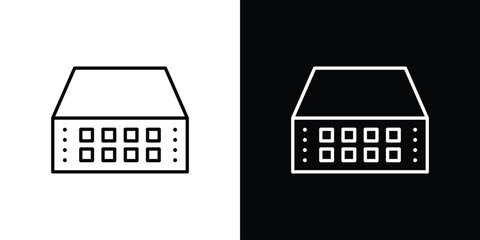 Network switch icon in line design. Editable stroke icons.