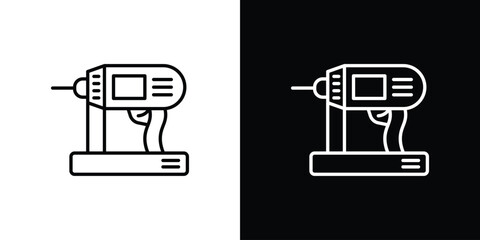 Nail gun icon in line design. Editable stroke icons.