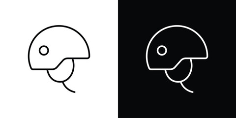 Military Helmet icon in line design. Editable stroke icons.