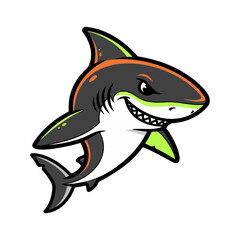 Fierce Shark Sports Mascot Cartoon Logo