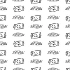 doodle food and beverage seamless pattern. food background