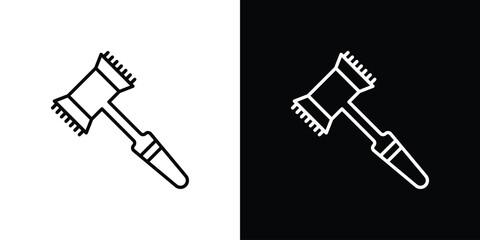 Meat tenderizer icon in line design. Editable stroke icons.