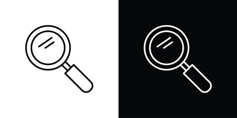 Magnifying glass icon in line design. Editable stroke icons.