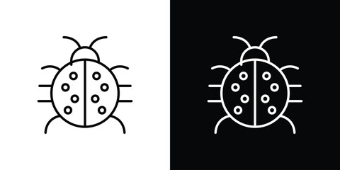 Ladybug icon in line design. Editable stroke icons.