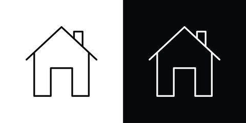 Home icon in line design. Editable stroke icons.