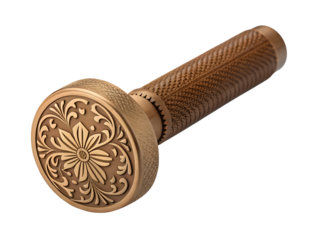 Vintage brass doorknob isolated on transparent background