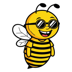 Cool Cartoon Bee Mascot with Sunglasses