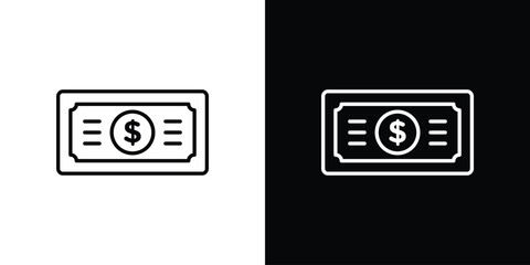 Dollar icon in line design. Editable stroke icons.